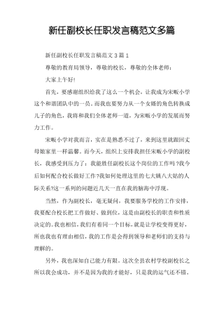 新任副校长任职发言稿范文多篇