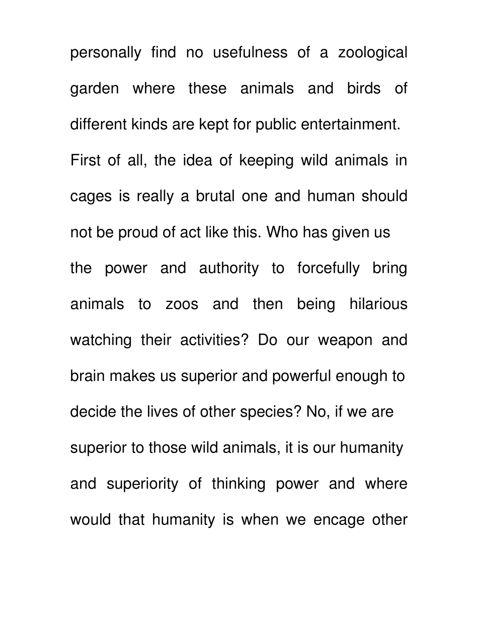 雅思英语作文zoo动物园有没有用处？Azoohasnousefulpurpose_第2页