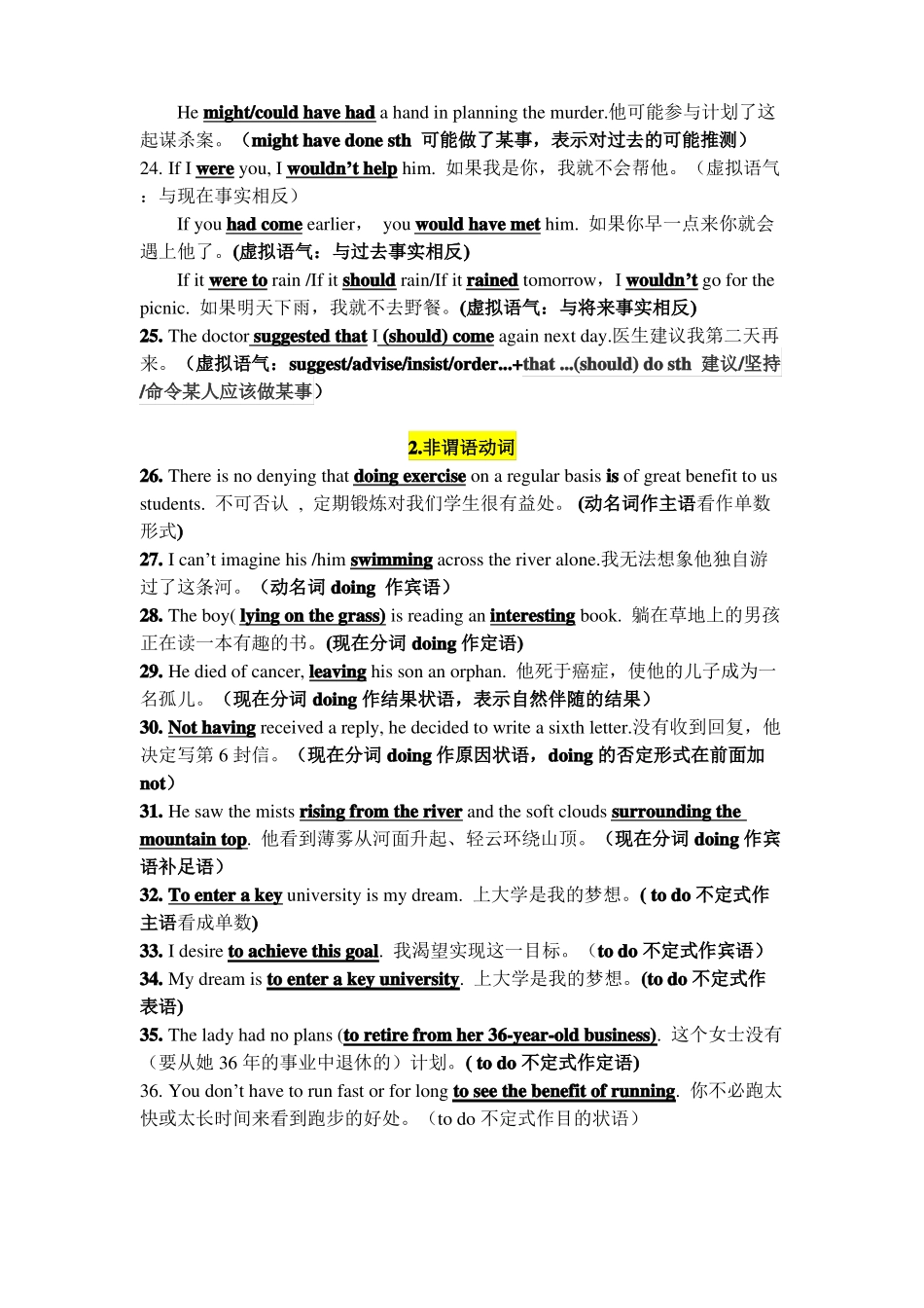 专题05100个句子掌握高中核心语法-2022高考英语二轮复习词句通_第3页