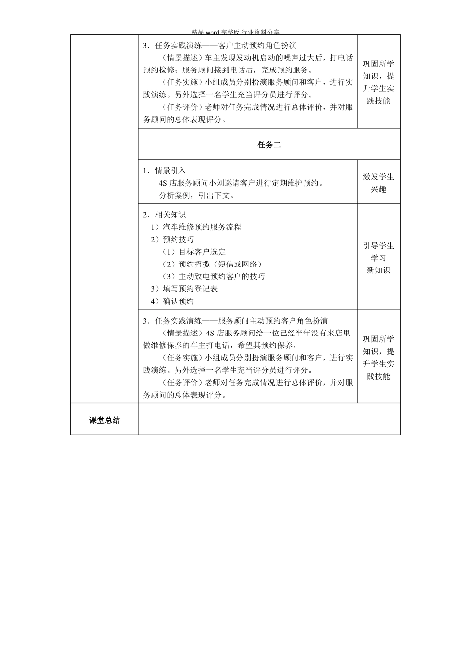 汽车维修服务接待教案_第3页