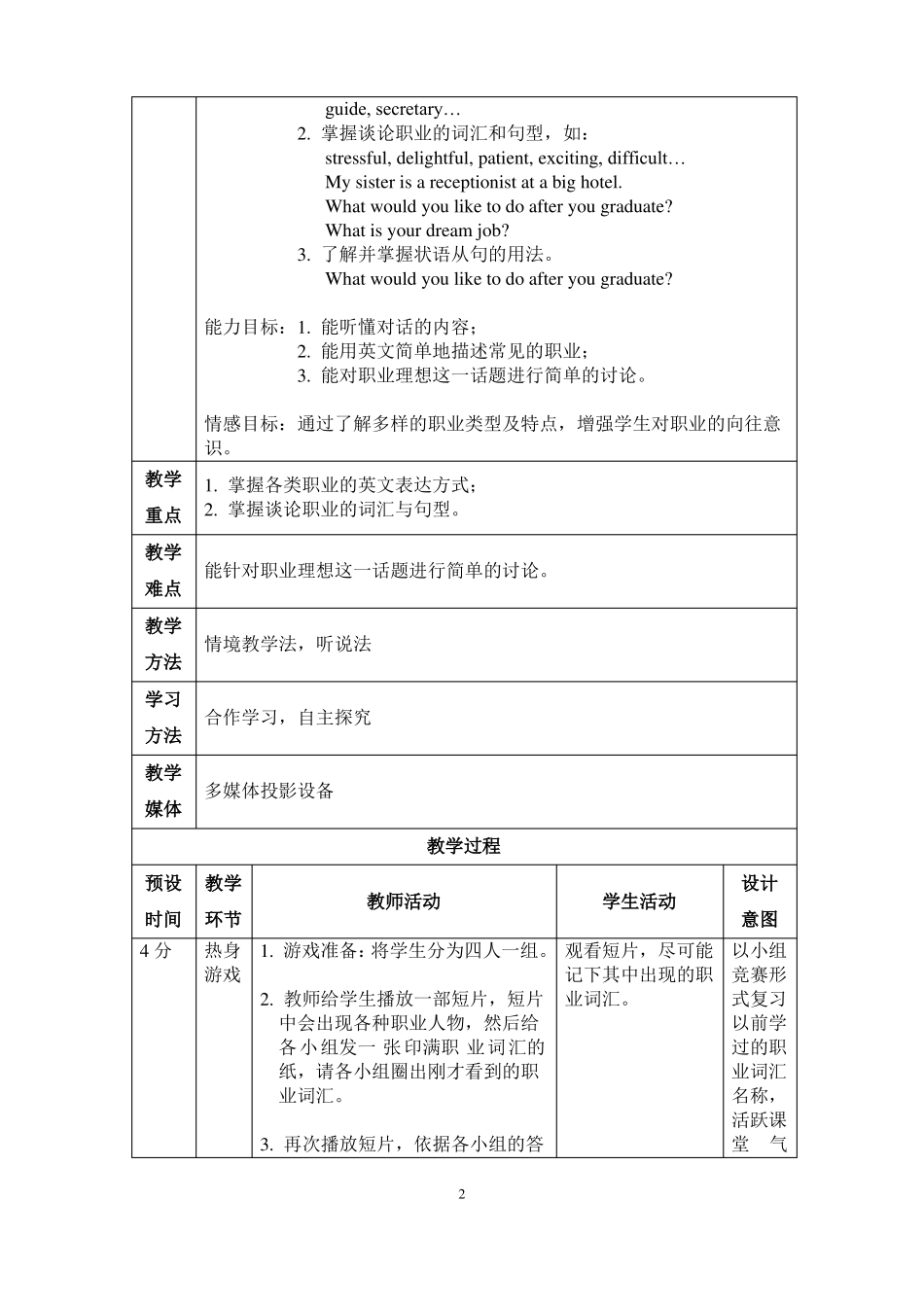 新技能英语基础2Unit9教学设计_第2页