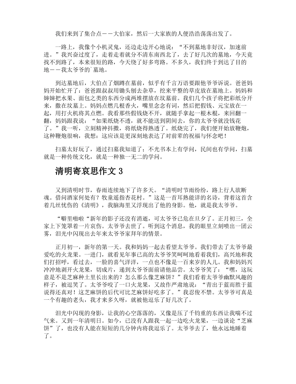 清明寄哀思作文_第2页