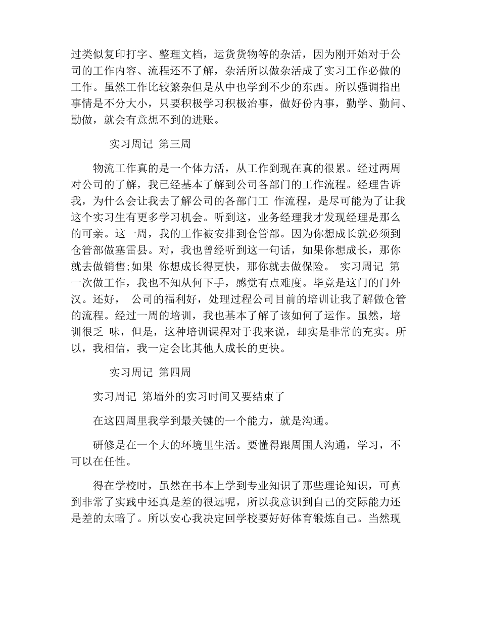 物流管理实习周记精选18篇_第2页