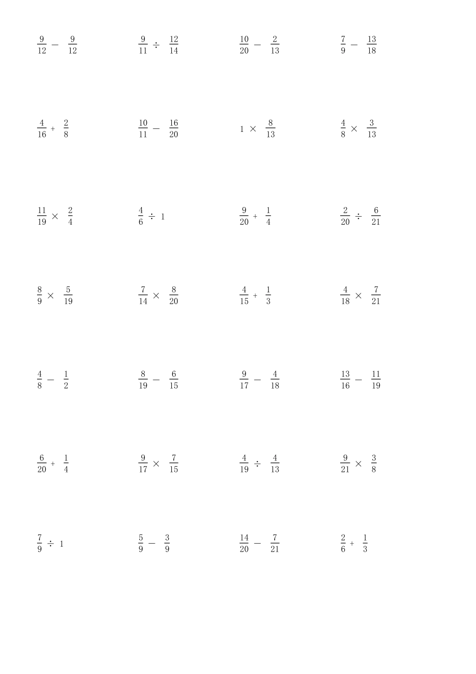 六年级数学通分计算200道_第2页