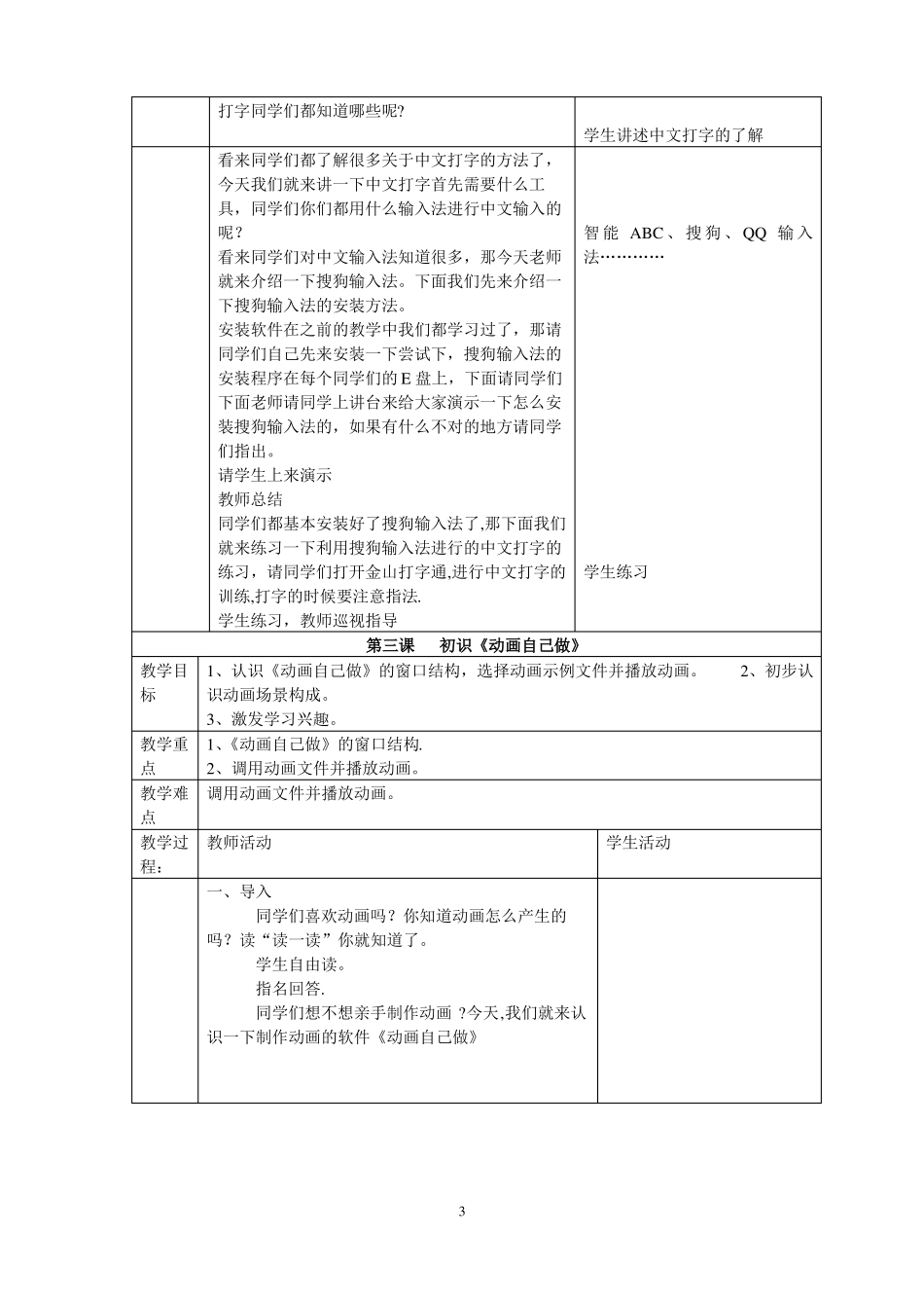 信息技术五年级下册教学计划及进度表_第3页