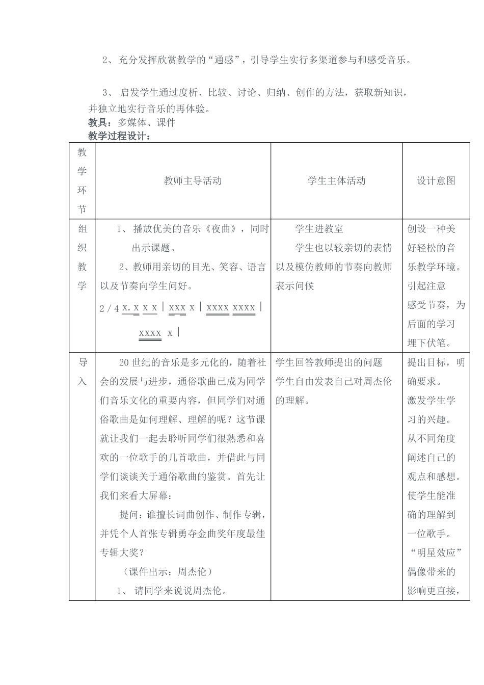 欣赏周杰伦教学设计_第2页