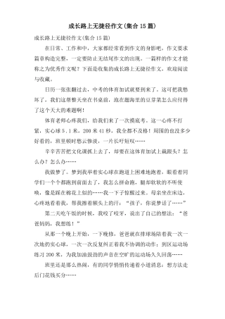 成长路上无捷径作文集合15篇
