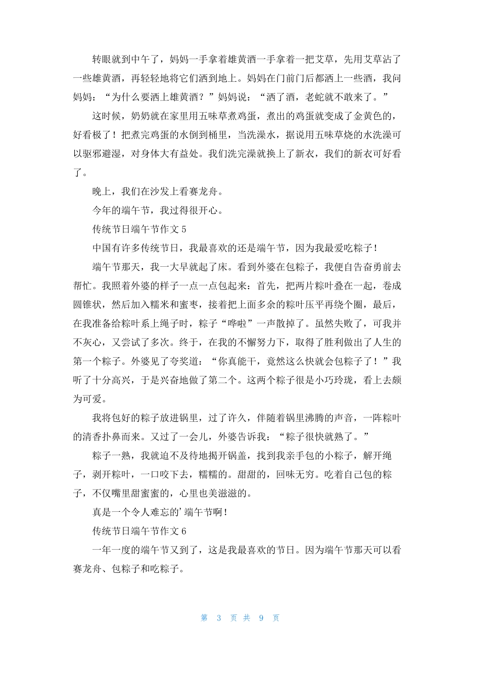 传统节日端午节作文15篇1_第3页