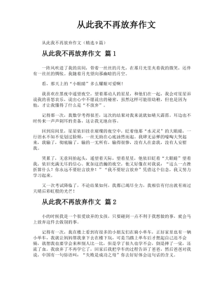 从此我不再放弃作文