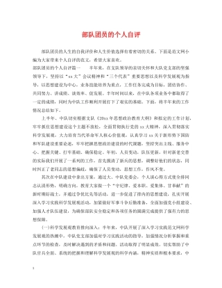 部队团员的个人自评 