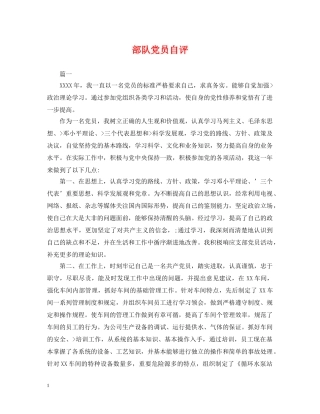 部队党员自评 