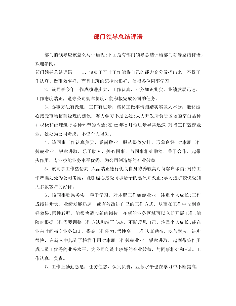 部门领导总结评语 _第1页