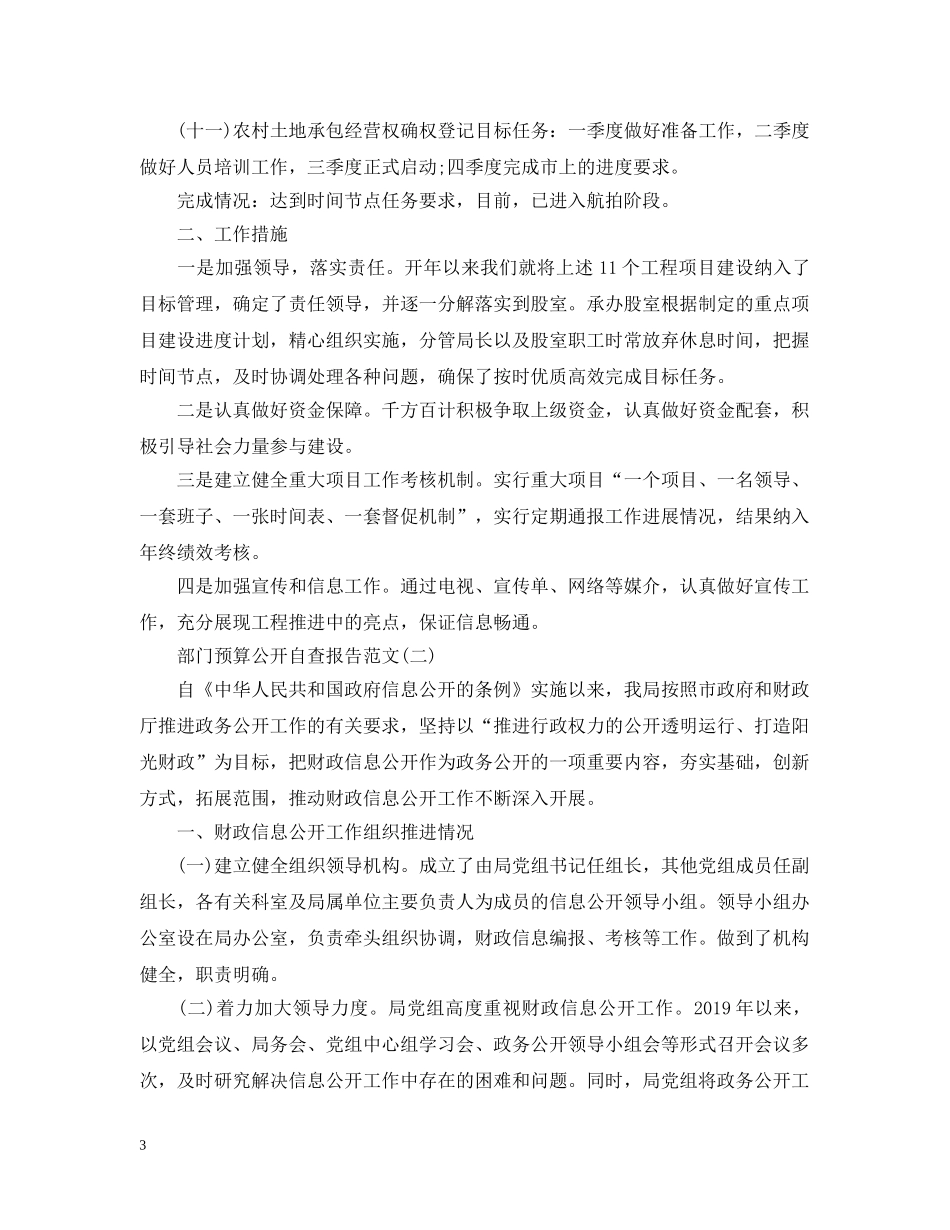 部门预算公开自查报告 _第3页