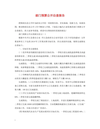 部门预算公开自查报告 