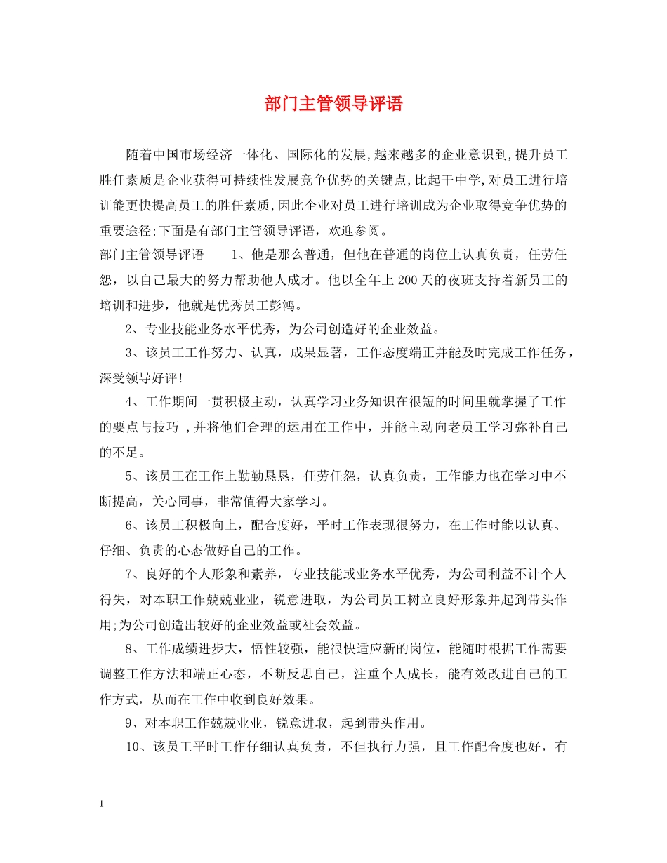 部门主管领导评语 _第1页