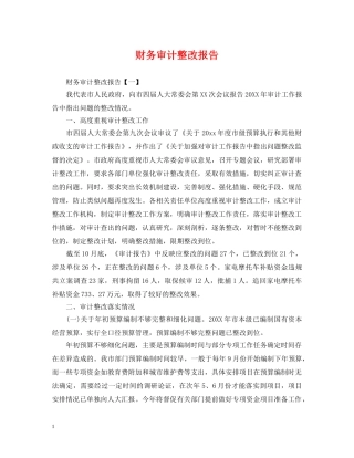 财务审计整改报告 