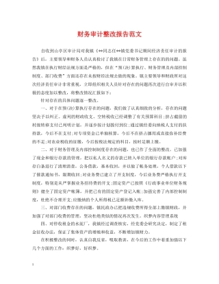 财务审计整改报告范文 