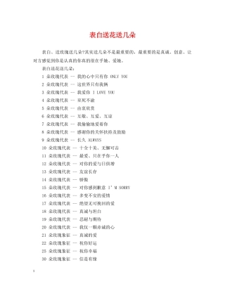 表白送花送几朵 