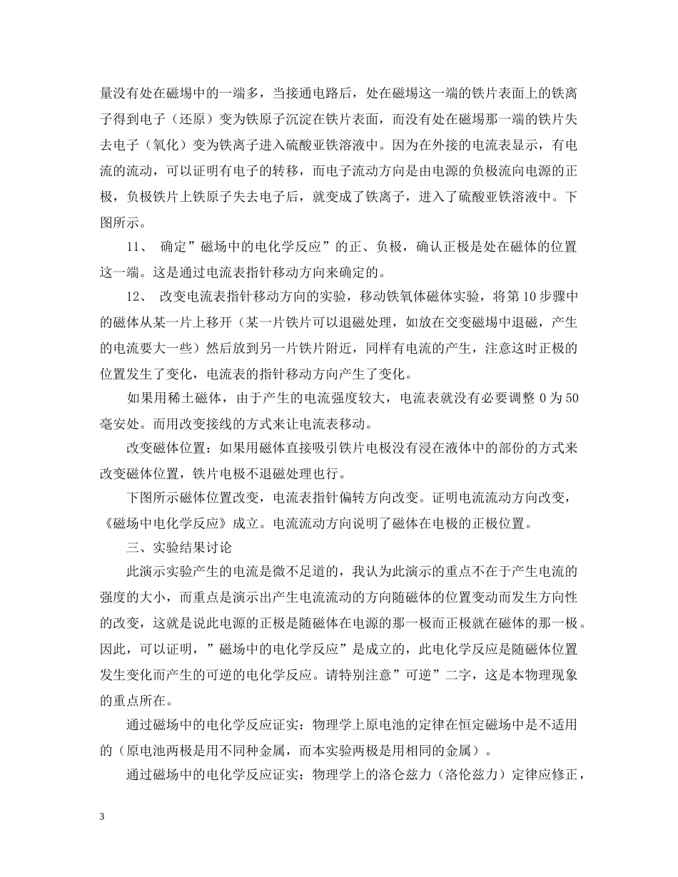 磁场中的电化学反应实验报告模板 _第3页