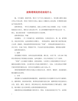 波斯鸢尾花的花语是什么 