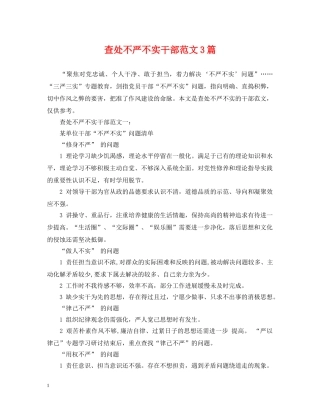 查处不严不实干部范文3篇 