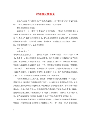 村巡察反馈意见 