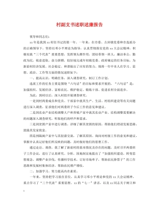 村副支书述职述廉报告 