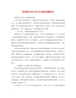 村党委书记2024年述职述廉报告 