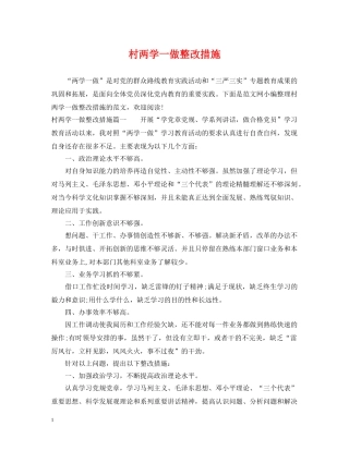 村两学一做整改措施 