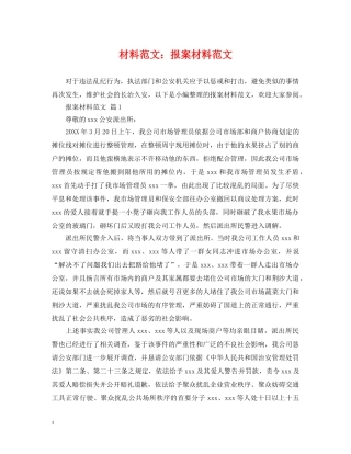材料范文：报案材料范文 