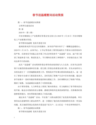 春节送温暖慰问活动简报2 