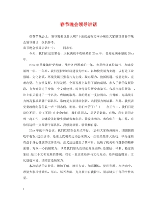 春节晚会领导讲话 