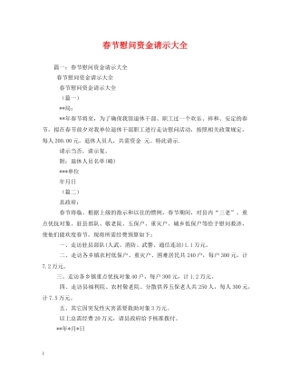 春节慰问资金请示大全2 