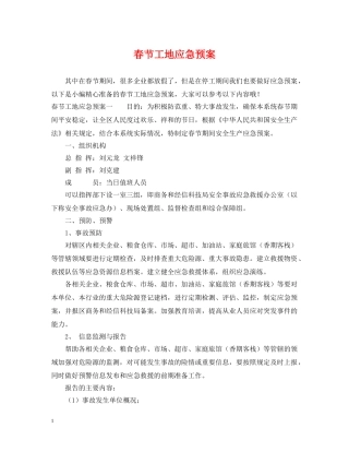 春节工地应急预案 