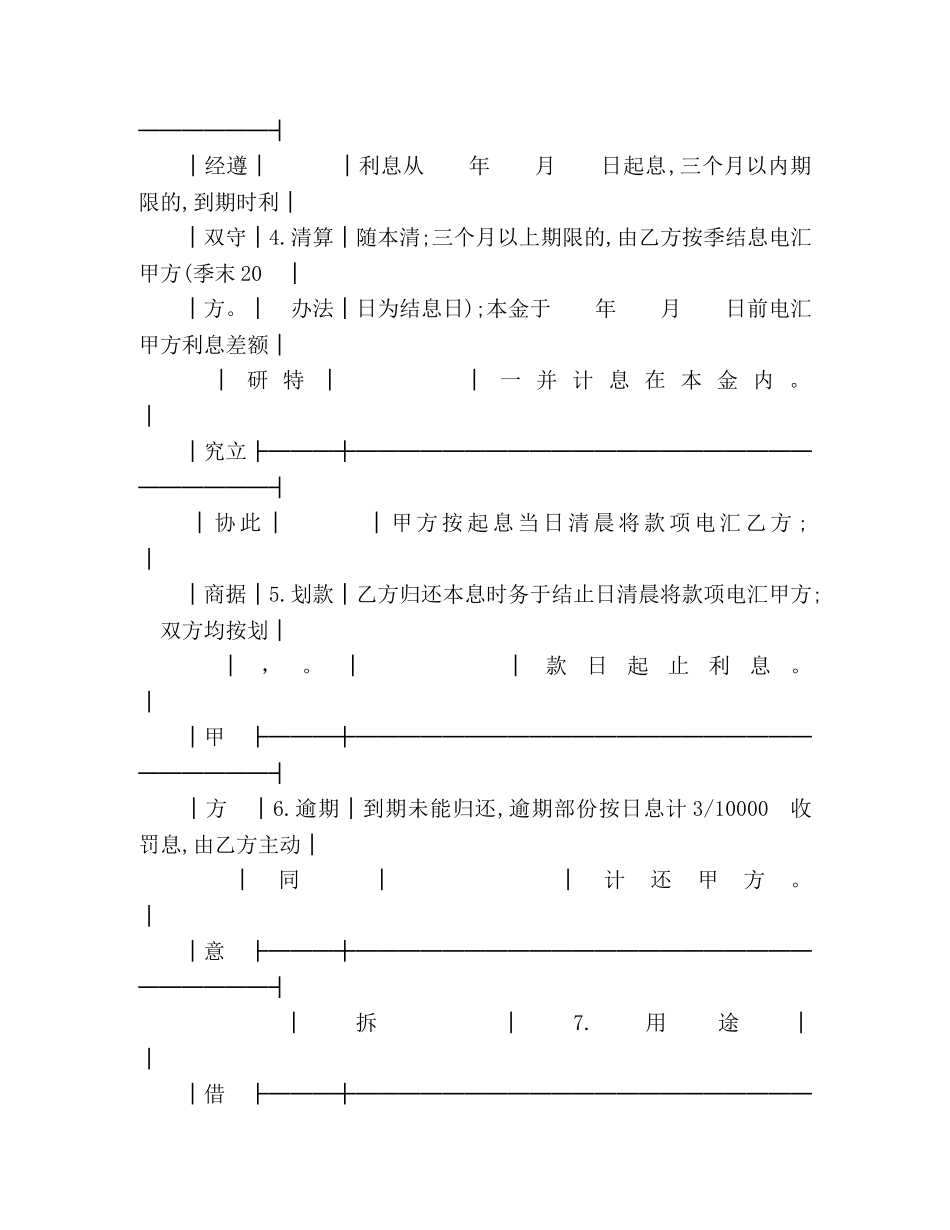拆借资金借据 _第2页