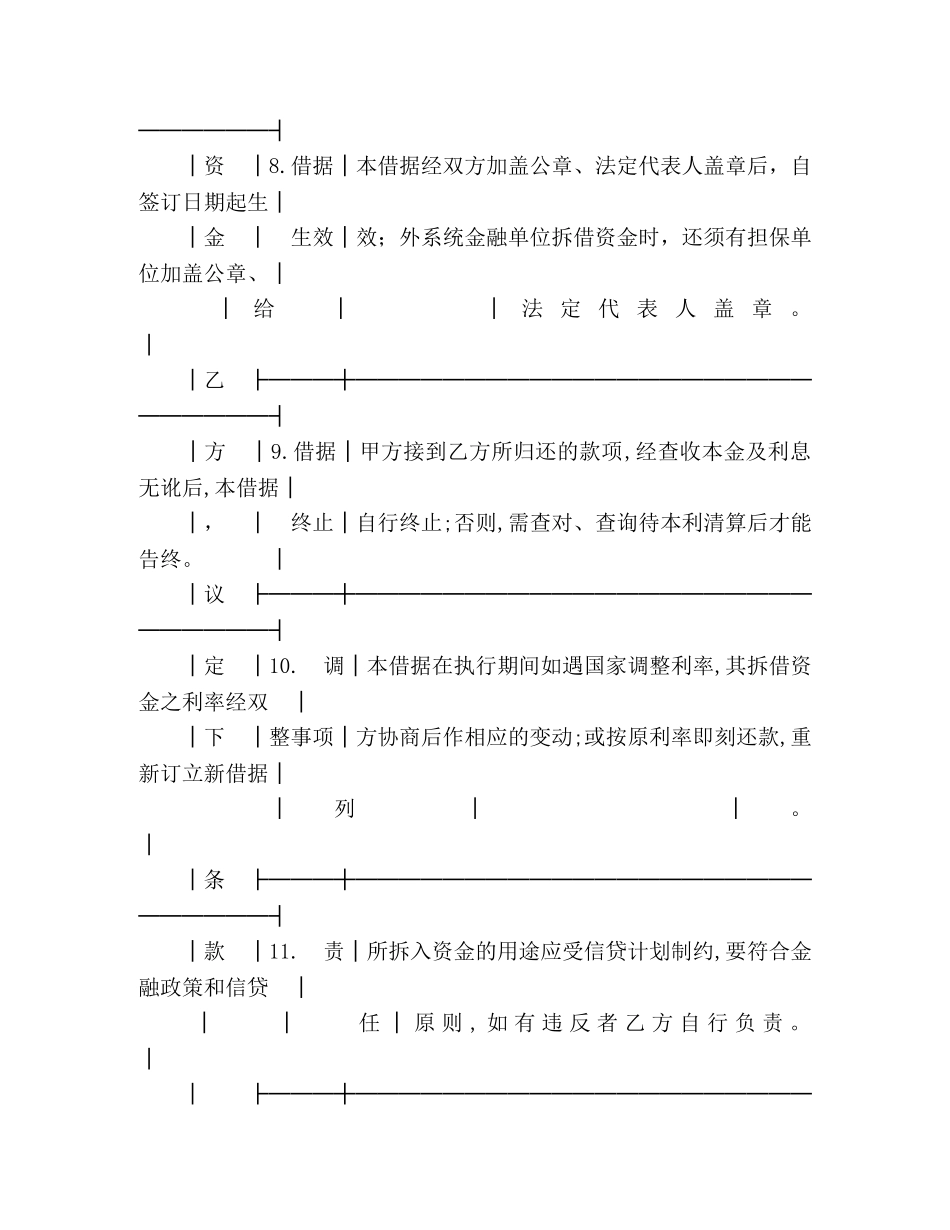拆借资金借据 _第3页