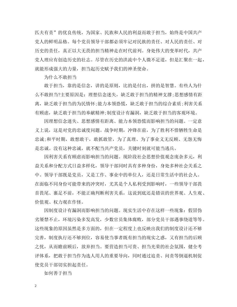 担当作为方面存在的问题及整改措施 _第2页