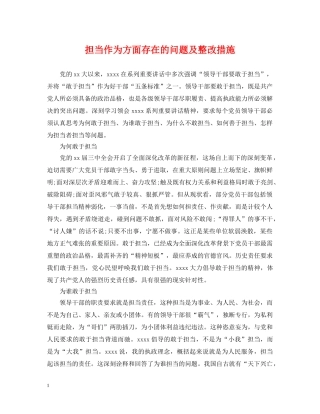 担当作为方面存在的问题及整改措施 
