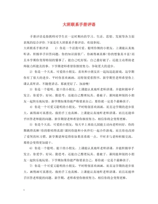 大班联系手册评语2 