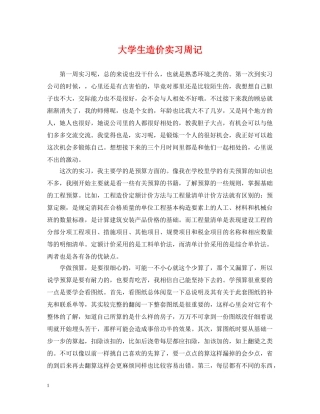大学生造价实习周记 