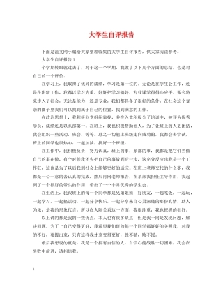 大学生自评报告 