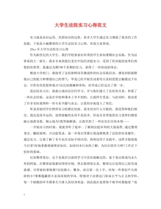 大学生法院实习心得范文 