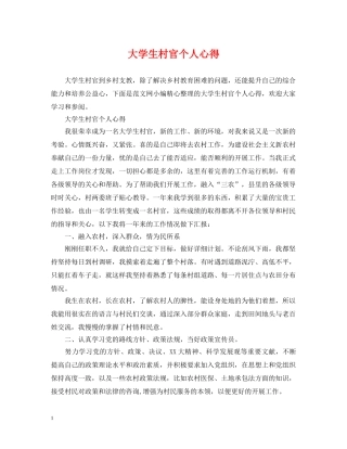 大学生村官个人心得 