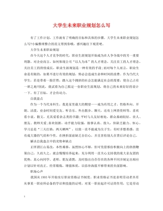 大学生未来职业规划怎么写 