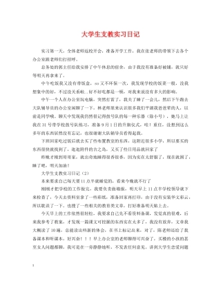 大学生支教实习日记 