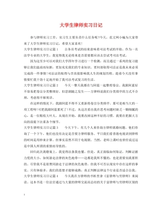 大学生律师实习日记 