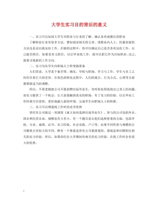 大学生实习目的背后的意义 