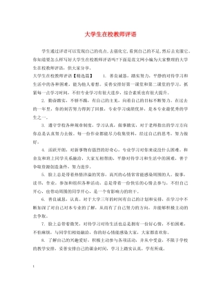 大学生在校教师评语 