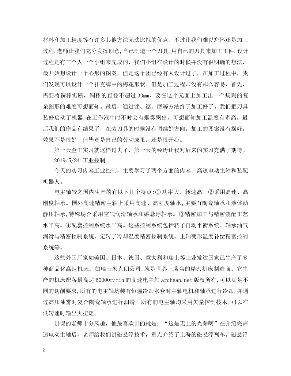 大学生在工厂实习日记 _第2页