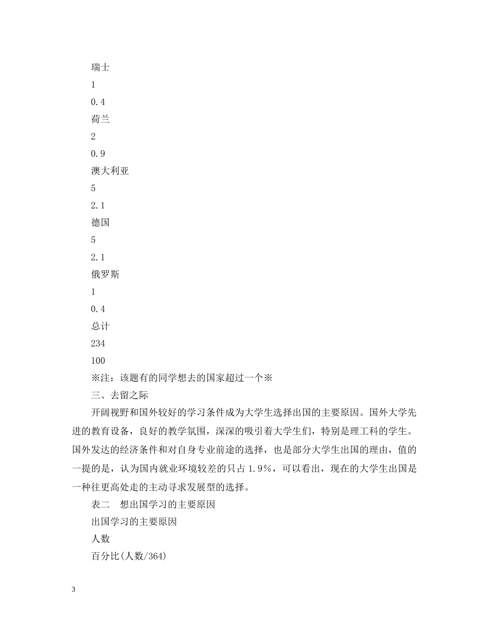 大学生出国留学意向调查 _第3页